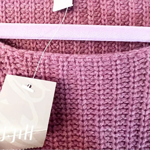 J Jill Plum Heather Purple Chunky Ribbed Knit Sweater Size Large Petite Boxy New - Picture 6 of 10